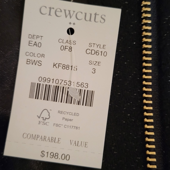 Crewcuts Sparkling Black Pea Coat - Picture 7 of 7